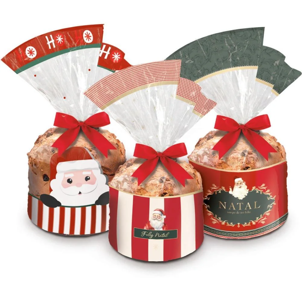 EMBALAGEM PARA PANETONE 500G SACO 25X35CM DECORADO (S) CROMUS (PCT.C/50)