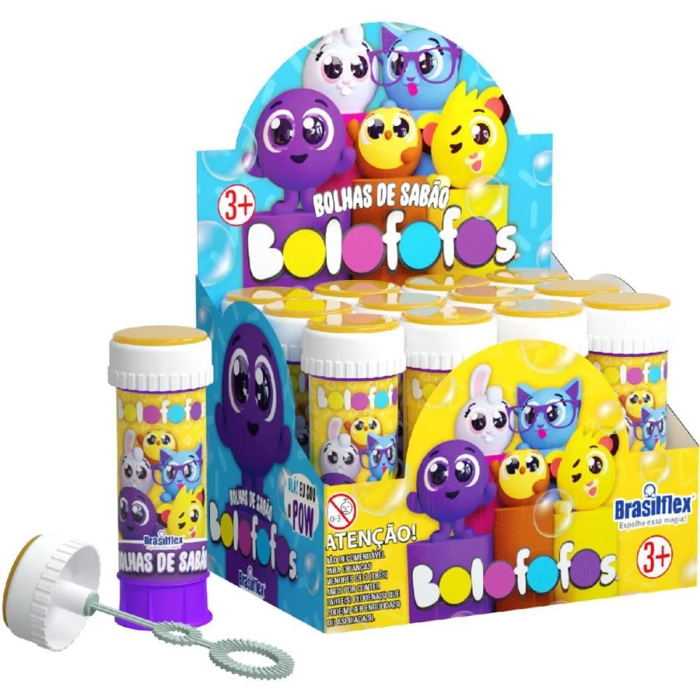 BOLHA DE SABAO BOLOFOFOS 60ML C/JOGO BRASILFLEX (CX.C/12)