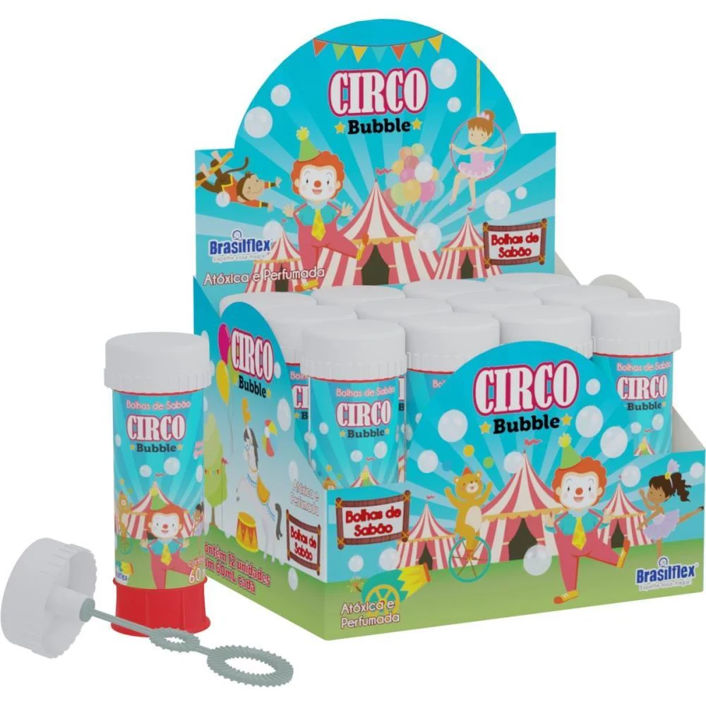 BOLHA DE SABAO CIRCO 60ML BRASILFLEX (CX.C/12)