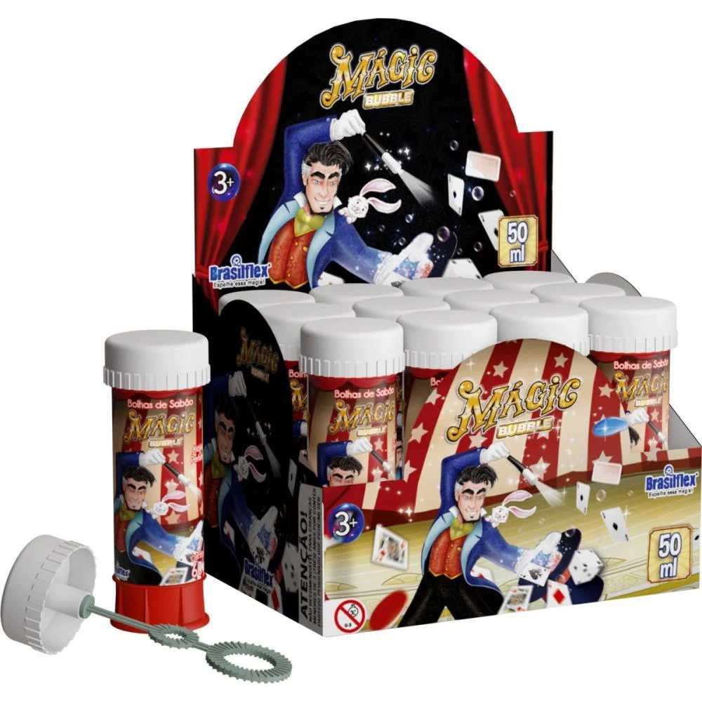 BOLHA DE SABAO MAGIC BUBBLE 50ML BRASILFLEX (CX.C/12)