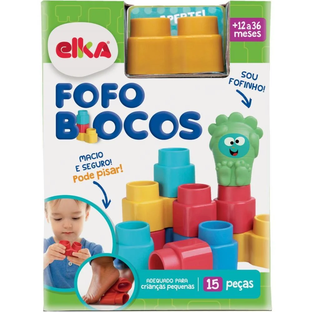 Brinquedo Para Montar Fofo Blocos 15 Pecas Elka (Unidade)
