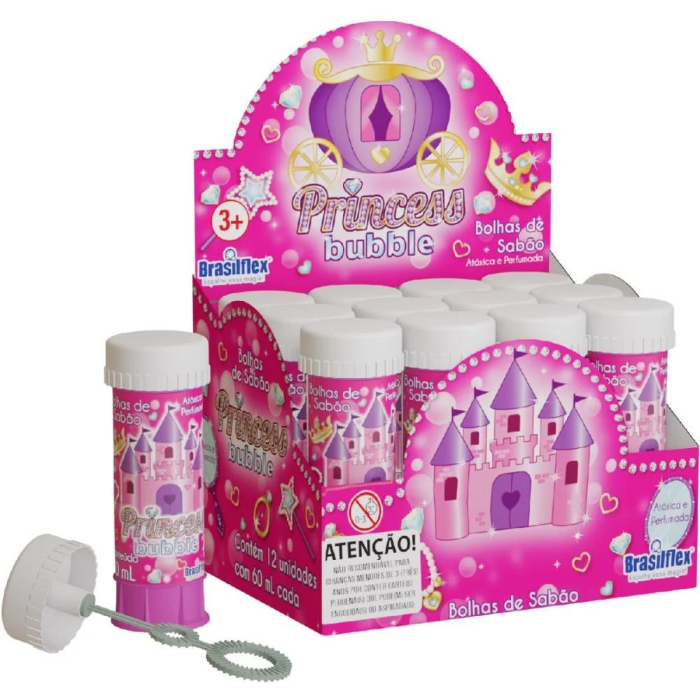 BOLHA DE SABAO PRINCESS 60ML BRASILFLEX (CX.C/12)