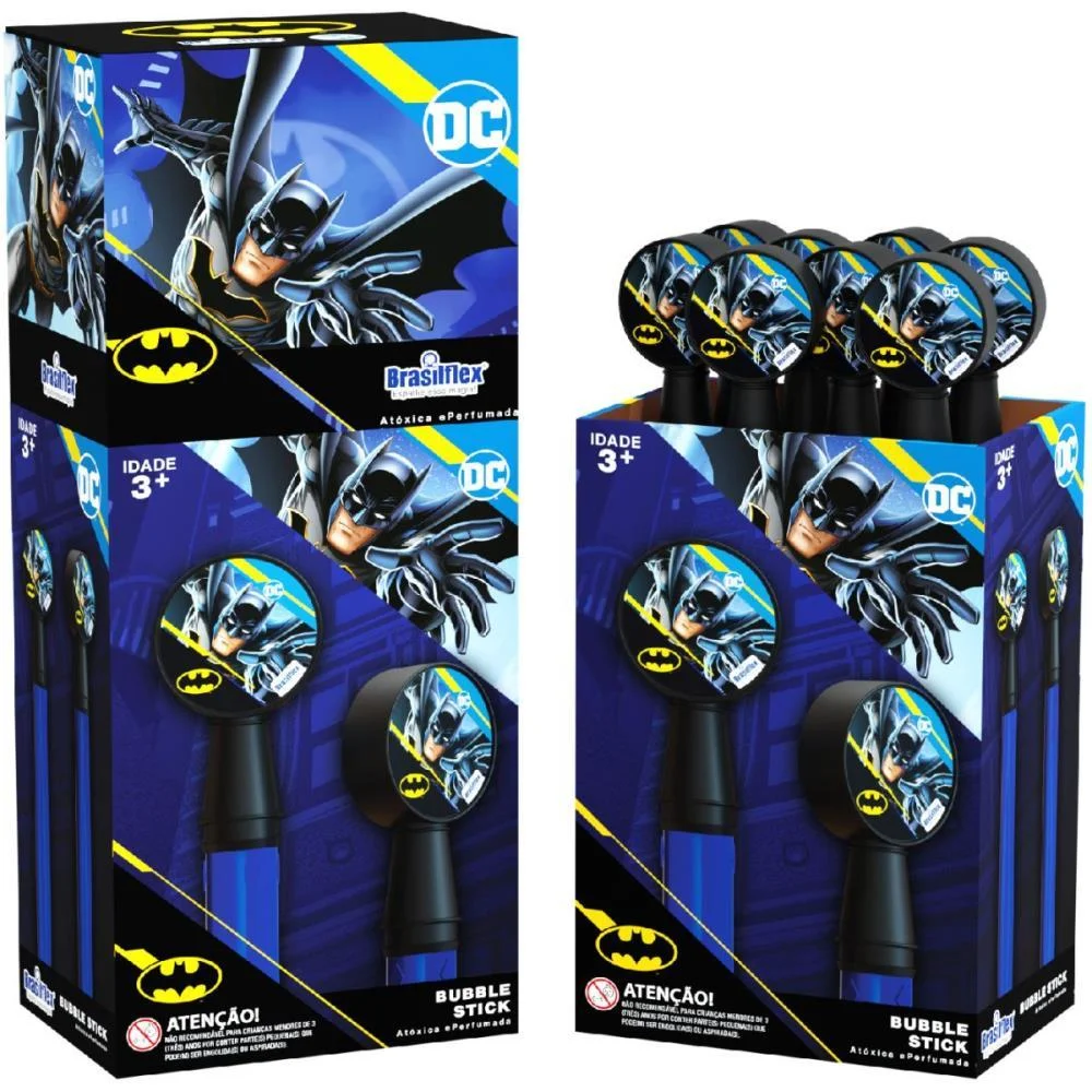 BOLHA DE SABAO BATMAN CLAS.BUBBLE STICK 130ML BRASILFLEX (CX.C/08)