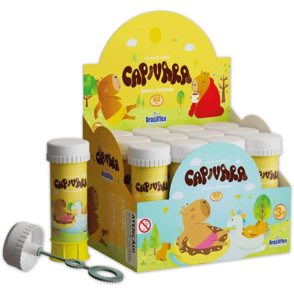 BOLHA DE SABAO CAPIVARA 60ML S/JOGO BRASILFLEX (CX.C/12)