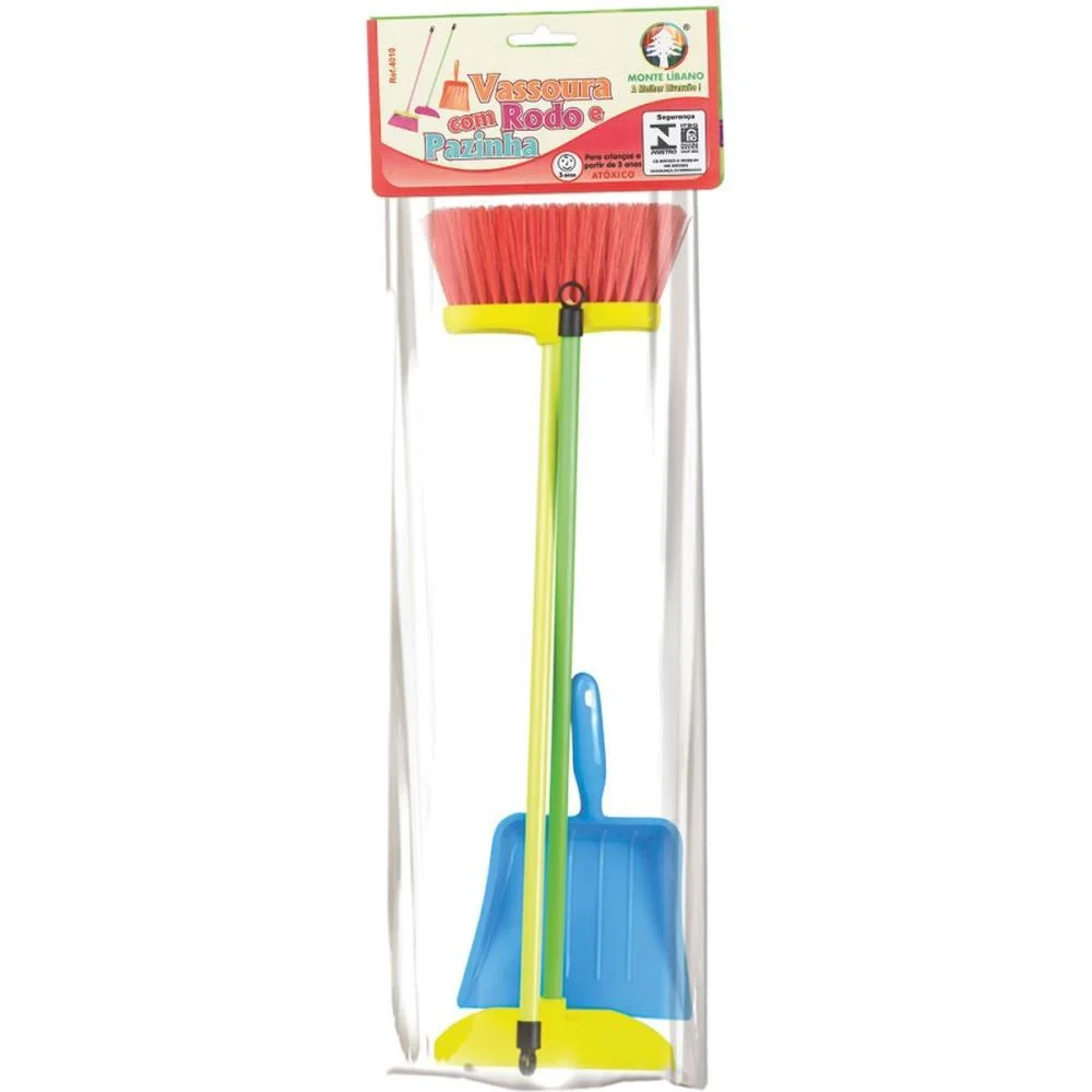 Brincando De Casinha Vassoura Com Rodo E Pa Monte Libano (Kit)