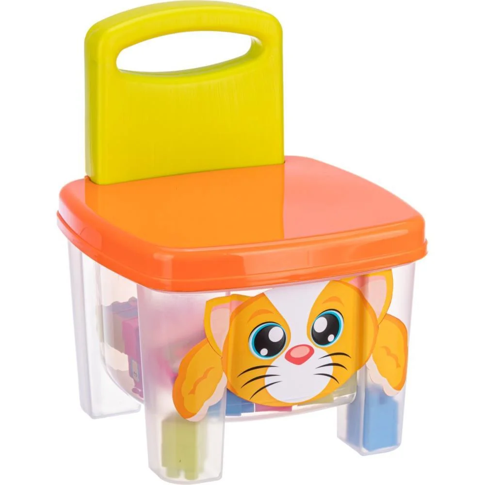 BRINQUEDO PARA MONTAR CADEIRA COM BLOCOS E ADES.40PC GULLIVER (UNIDADE)