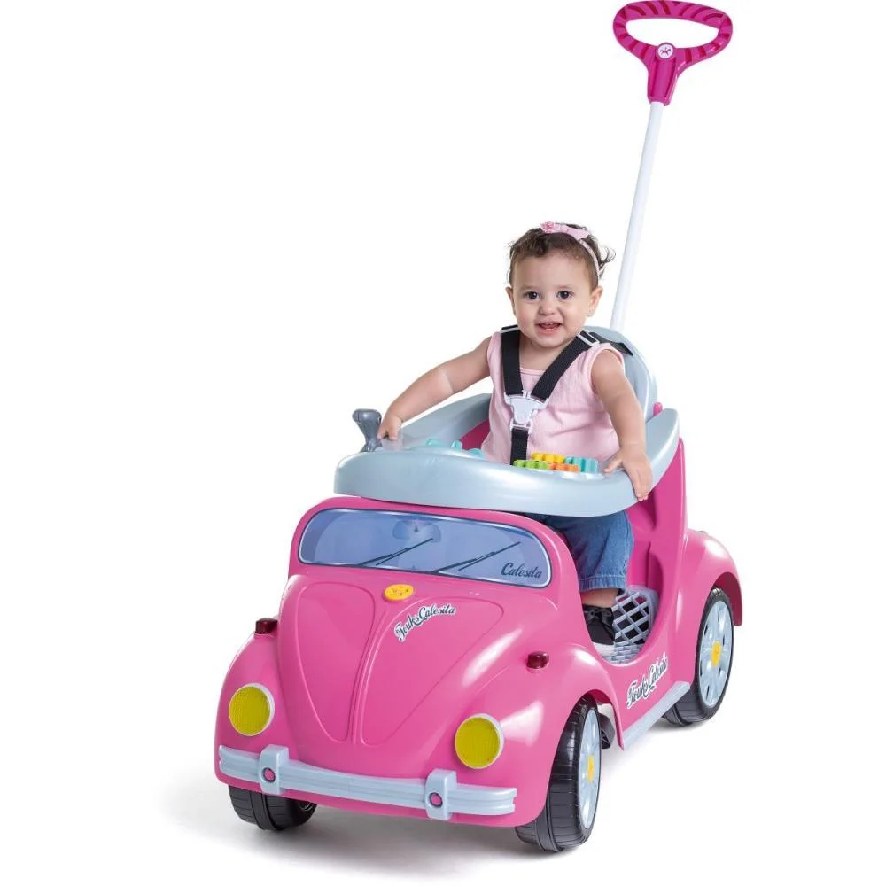 Veiculo Para Bebe 1300 Fouks Rosa C/Som Calesita (Unidade)