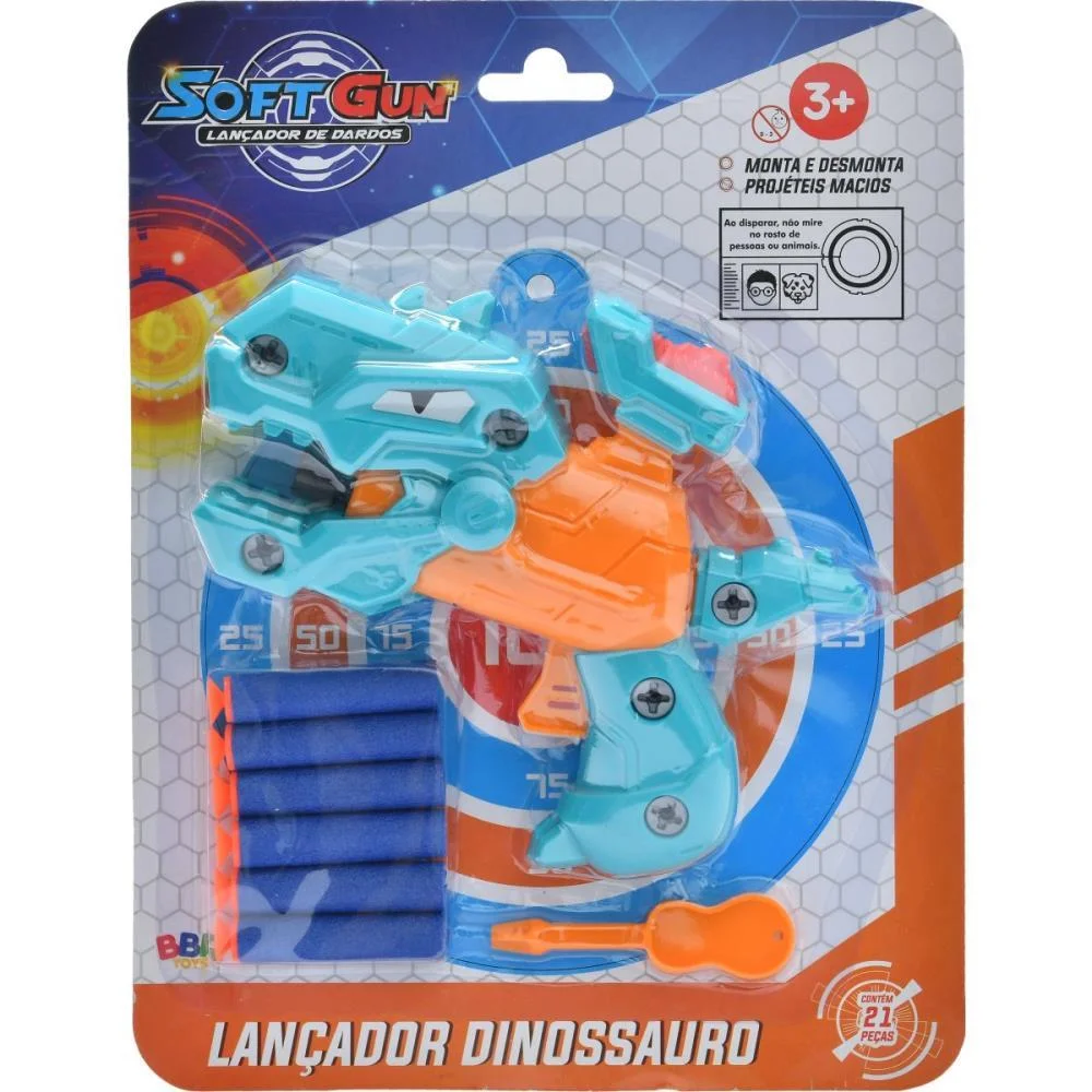 LANCADOR DINOSSAURO CORES SORTIDA AZ/VM BBR TOYS (UNIDADE)