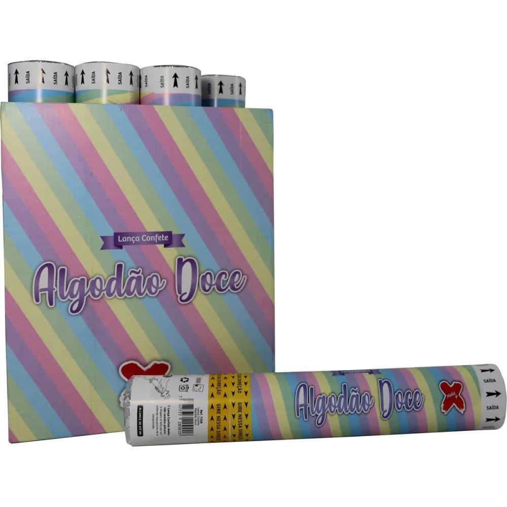 LANCADOR DE CONFETE ALGODAO DOCE PAPEL 30CM MAKE+ (DP.C/12)