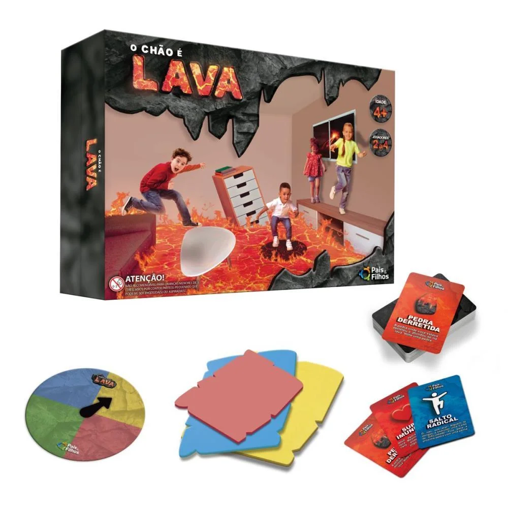 JOGO DE TABULEIRO O CHAO E LAVA TOP LINE PAIS E FILHOS (UNIDADE)
