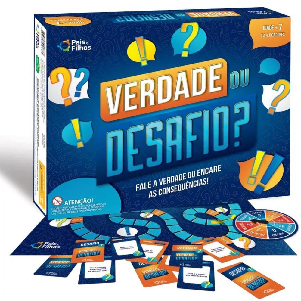 JOGO DE TABULEIRO VERDADE OU DESAFIO PAIS E FILHOS (UNIDADE)
