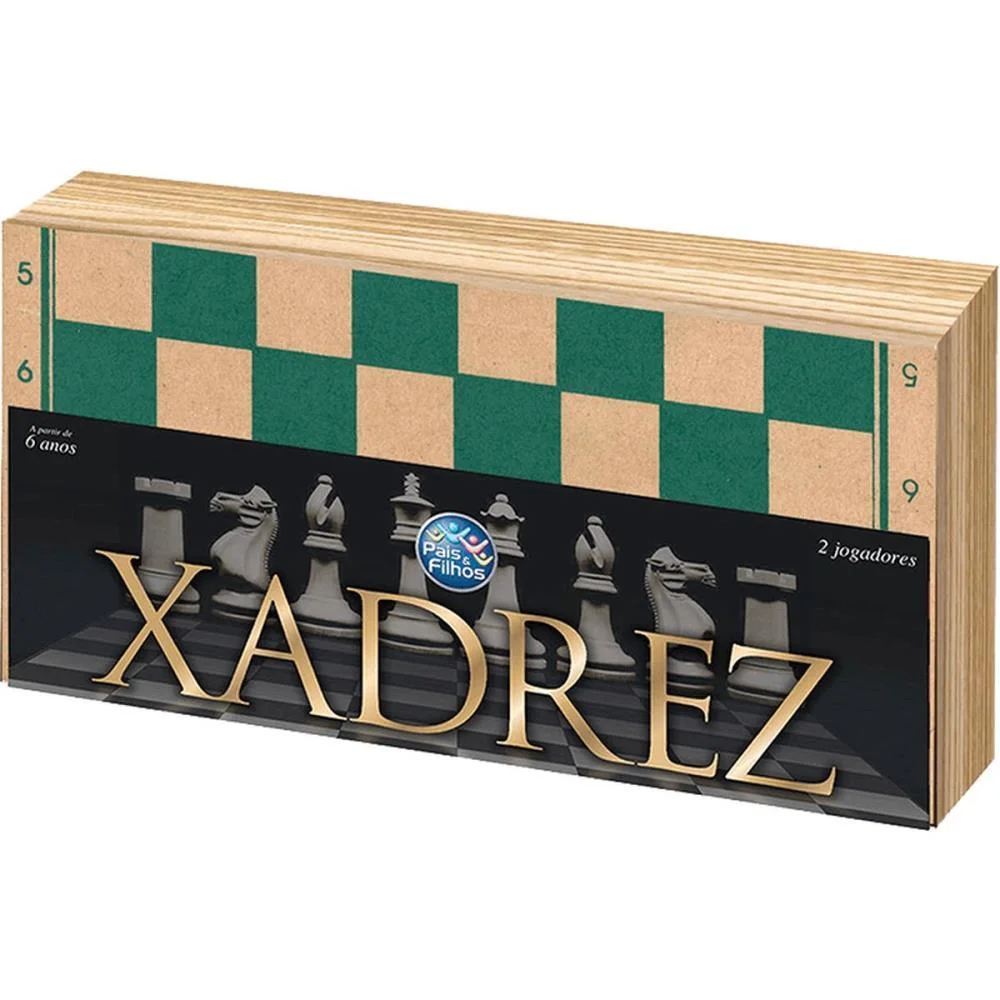 Jogo De Xadrez Oficial Cx Em Madeira 40Cm Pais E Filhos (Unidade)