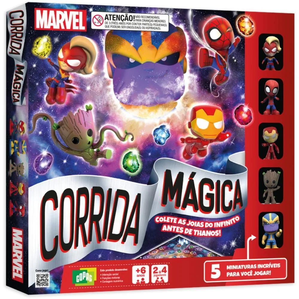 JOGO DE TABULEIRO MARVEL CORRIDA MAGICA COPAG (UNIDADE)