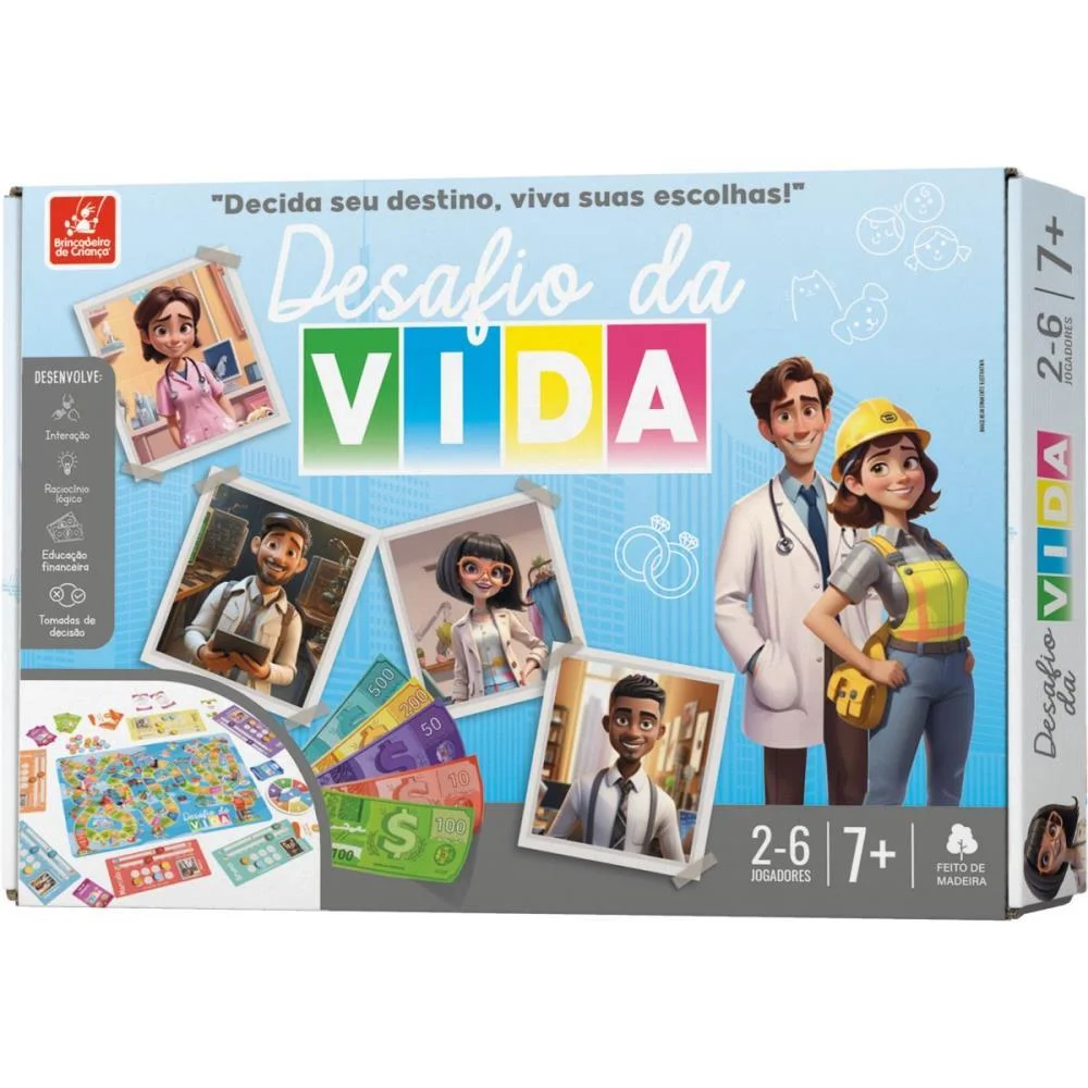 JOGO DE TABULEIRO JOGO DA VIDA BRINC. DE CRIANCA (UNIDADE)
