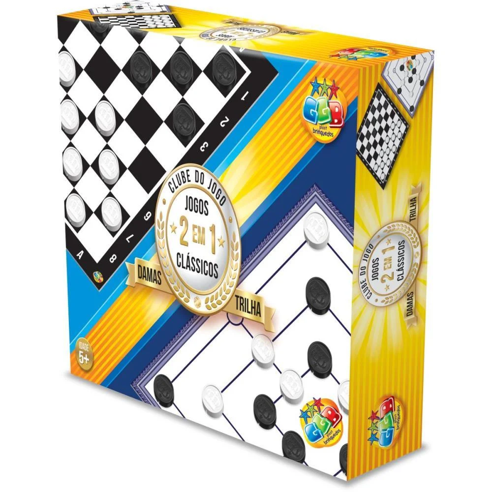 JOGO DE TABULEIRO 2 EM 1 DAMA E TRILHA GGB PLAST (UNIDADE)