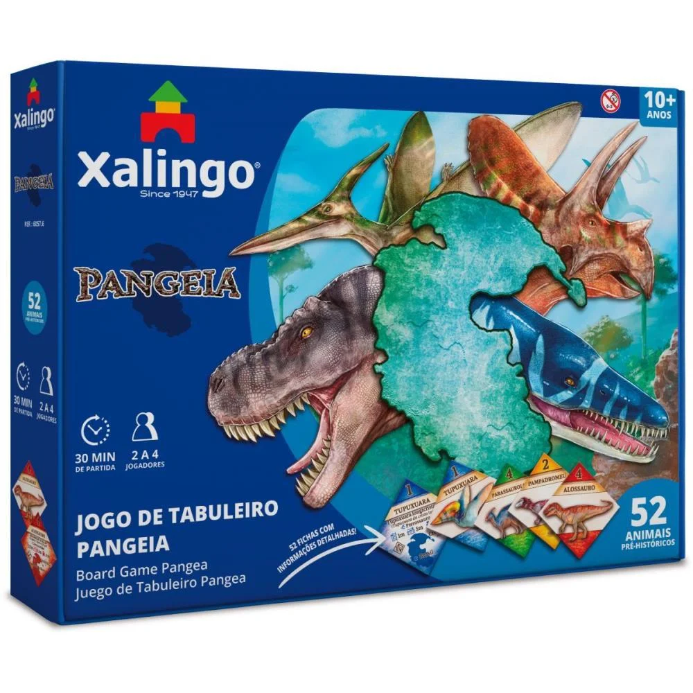 JOGO DE TABULEIRO DINOSSAURO PANGEIA 55 PECAS XALINGO (UNIDADE)