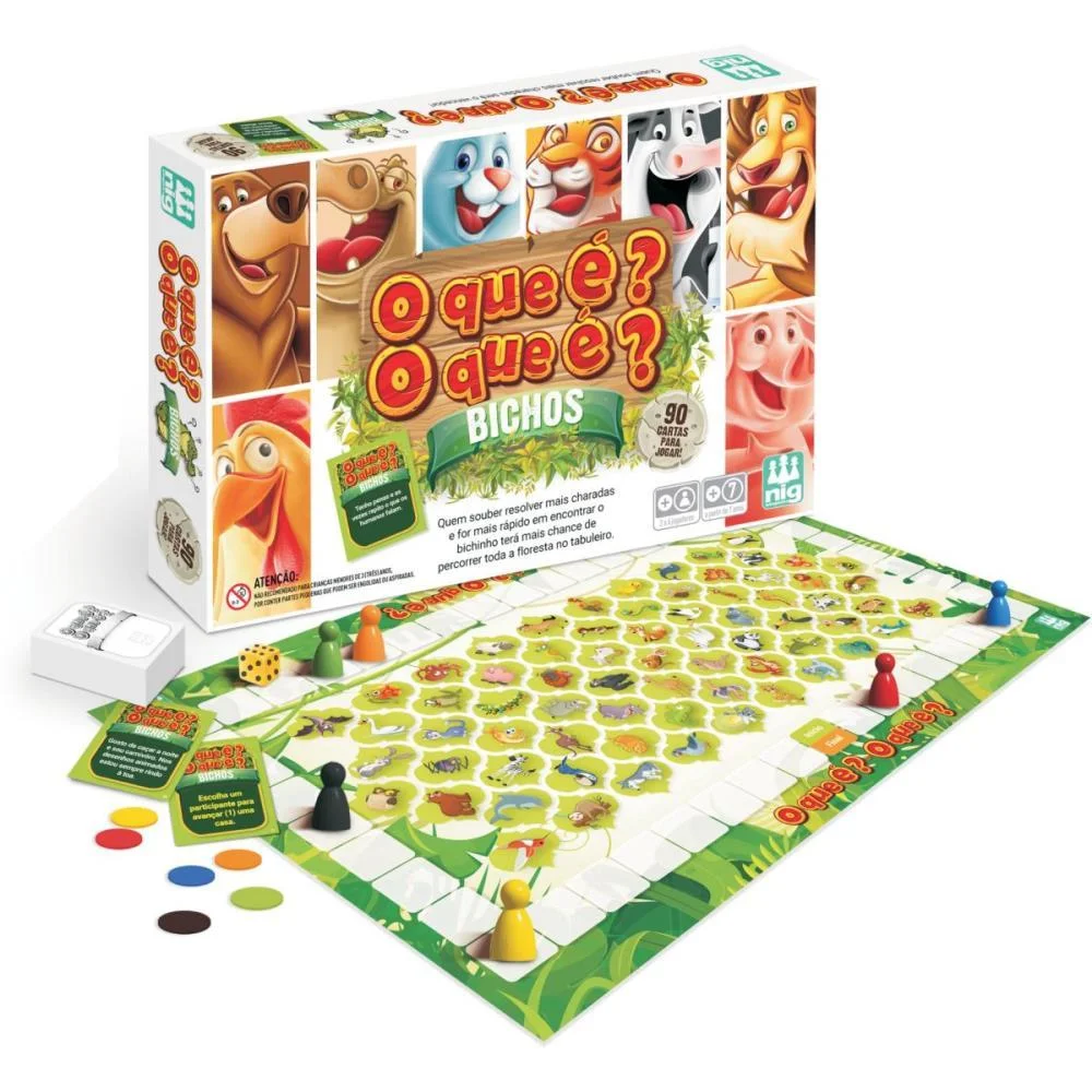 JOGO DIVERSO O QUE E O QUE E BICHOS 100 FIG NIG BRINQUEDOS (UNIDADE)