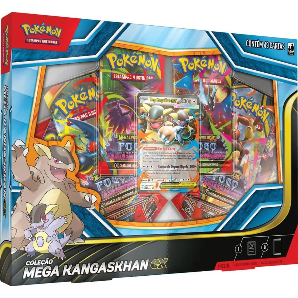 JOGO DE CARTAS POKEMON BOX MEGA KANGASKHAN EX COPAG (UNIDADE)