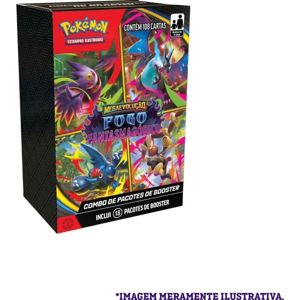 JOGO DE CARTAS POKEMON ME02 FOGO FANTASMAGORI COPAG (DP.C/18)