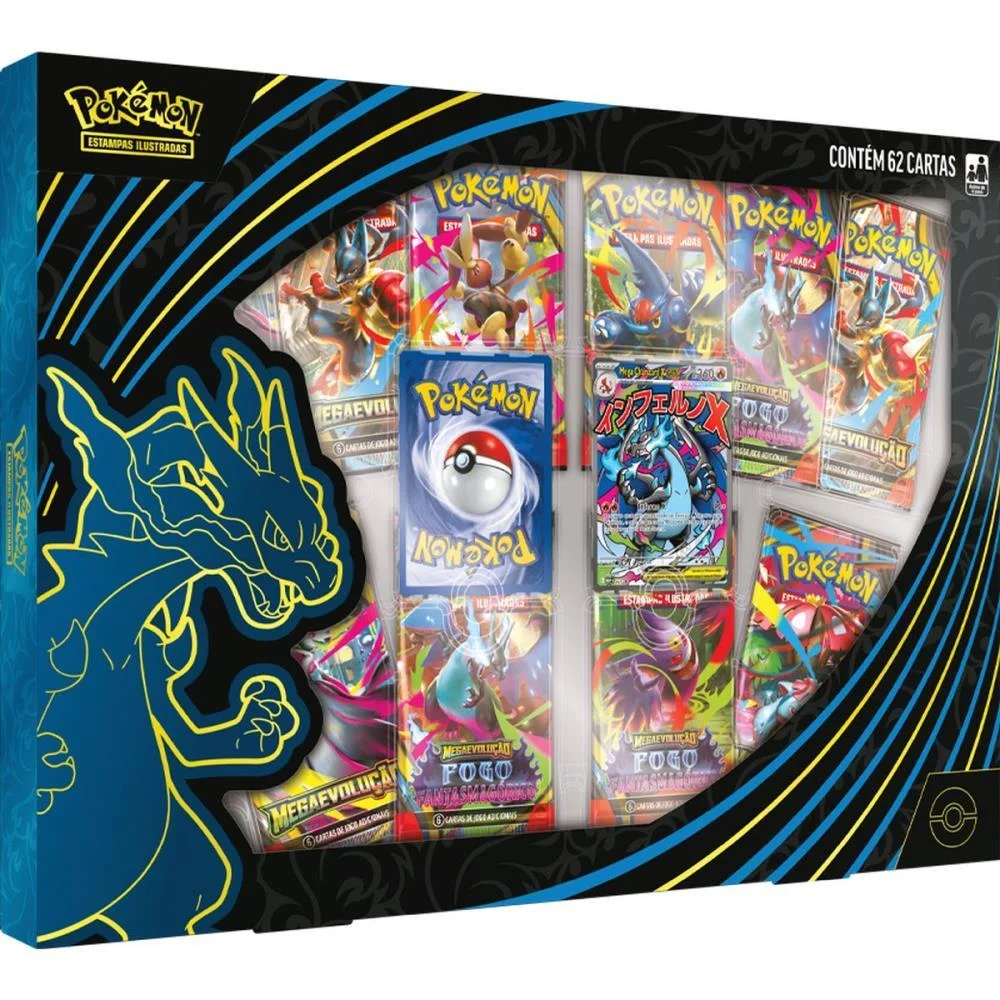 JOGO DE CARTAS POKEMON BOX MEGA CHARIZARD EX COPAG (UNIDADE)