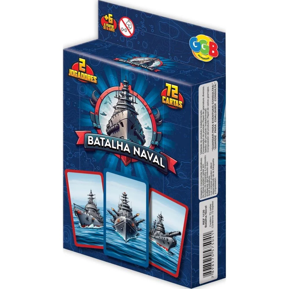 JOGO DE CARTAS BATALHA NAVAL 72 CARTAS GGB PLAST (UNIDADE)