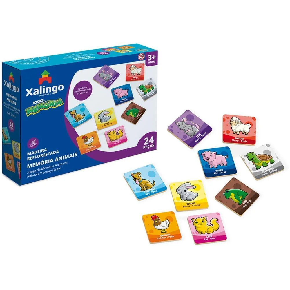 JOGO DA MEMORIA ANIMAIS 24PCS. XALINGO (UNIDADE)