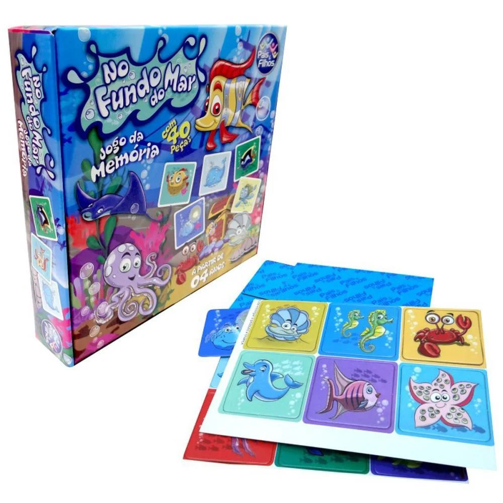 JOGO DA MEMORIA FUNDO DO MAR PAIS E FILHOS (UNIDADE)