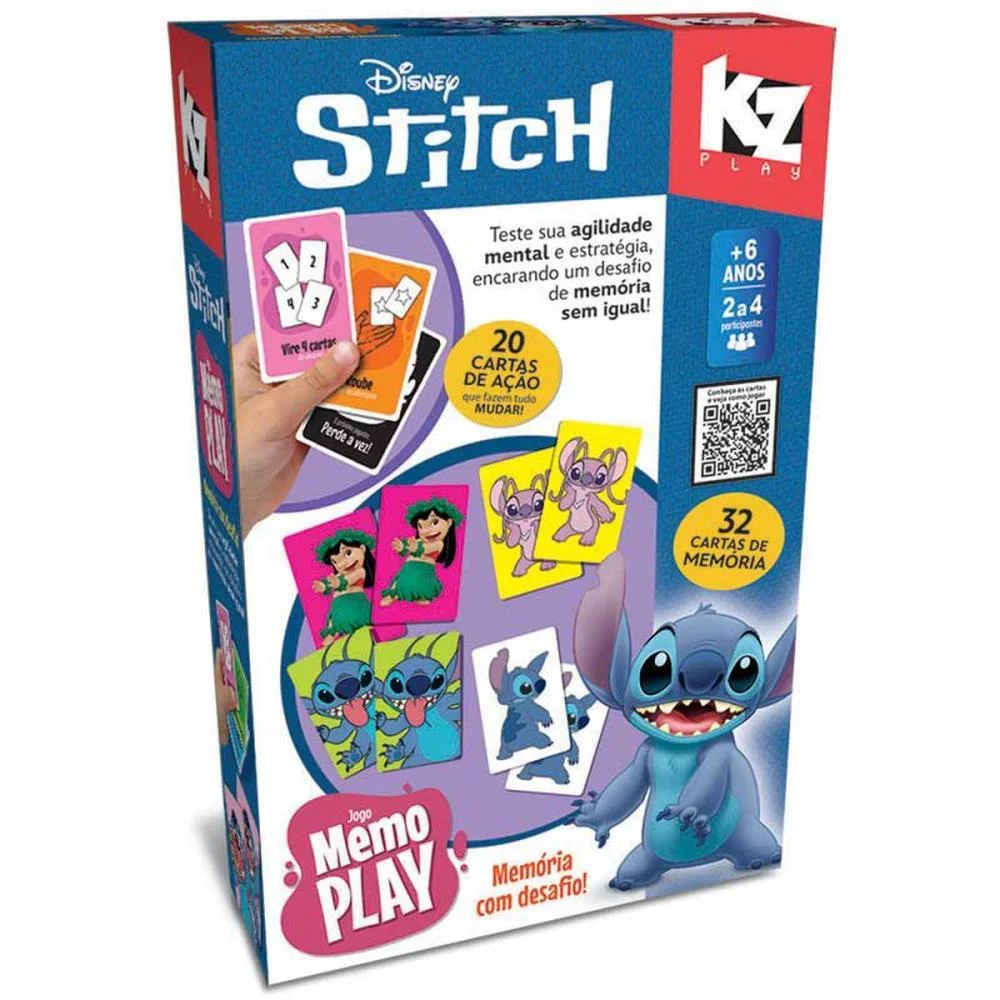 JOGO DA MEMORIA STITCH MEMO PLAY 32PCS ELKA (UNIDADE)