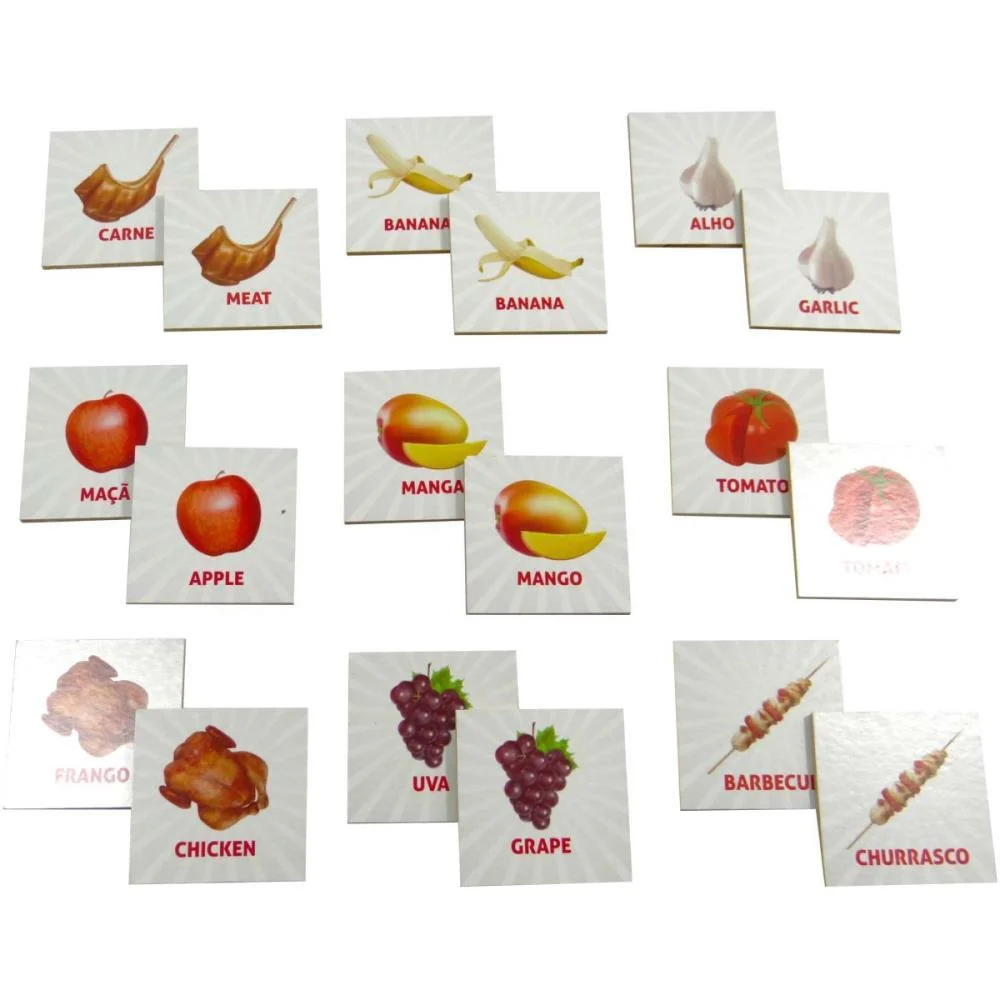 JOGO DA MEMORIA EM MADEIRA MEMOFOOD 40 PECAS COLUNA (UNIDADE)