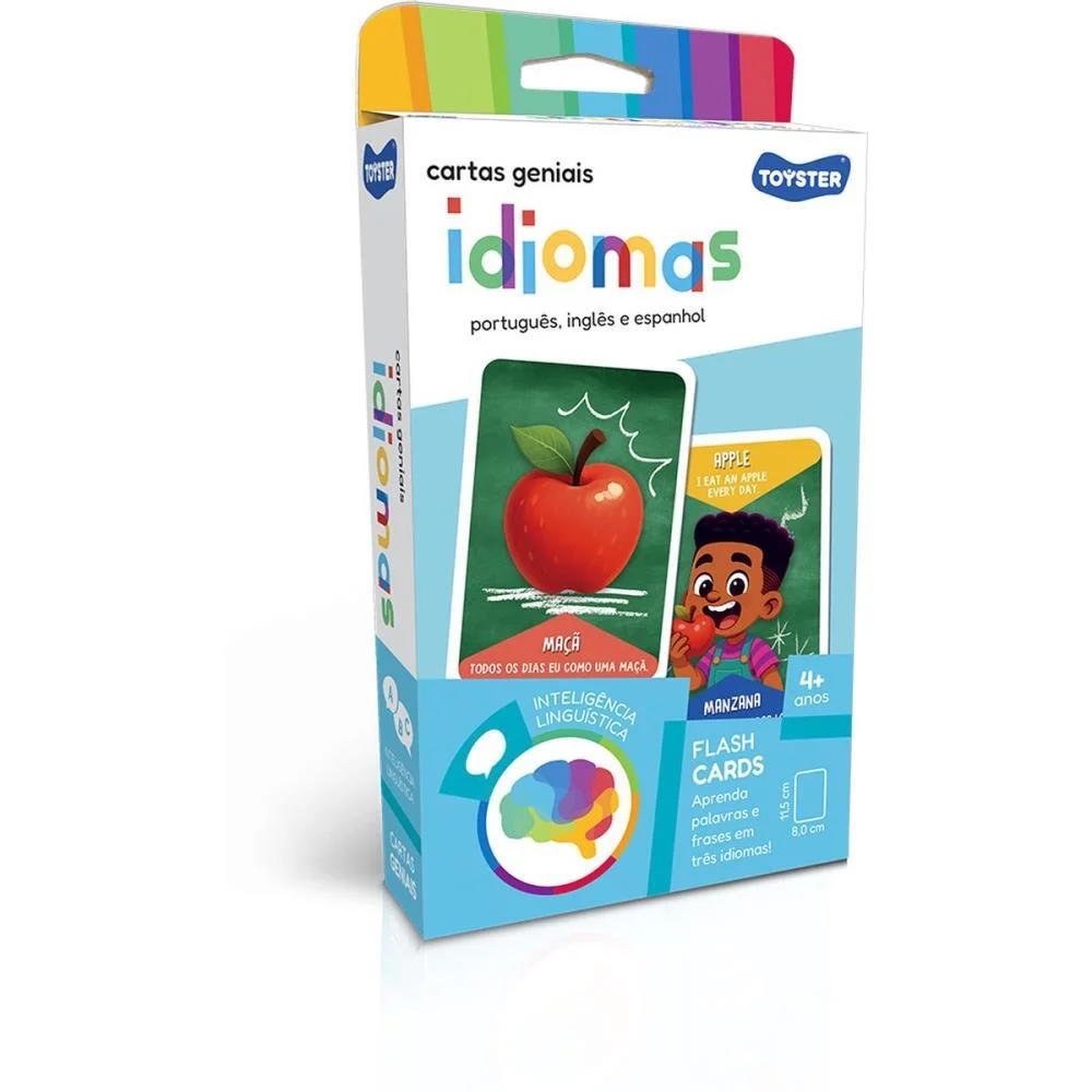 JOGO EDUCATIVO CARTAS GENIAIS IDIOMAS C/36 TOYSTER (UNIDADE)