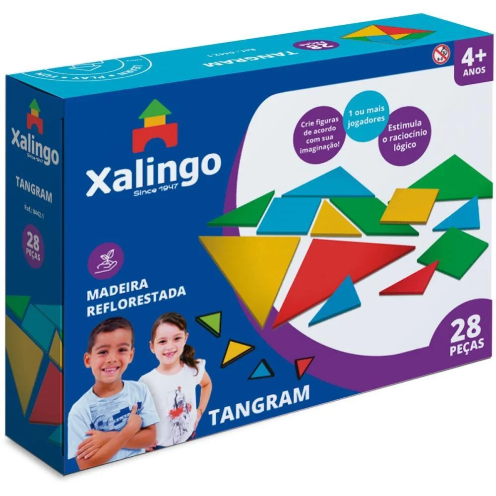 BRINQUEDO PEDAGOGICO TANGRAM 28PCS XALINGO (UNIDADE)