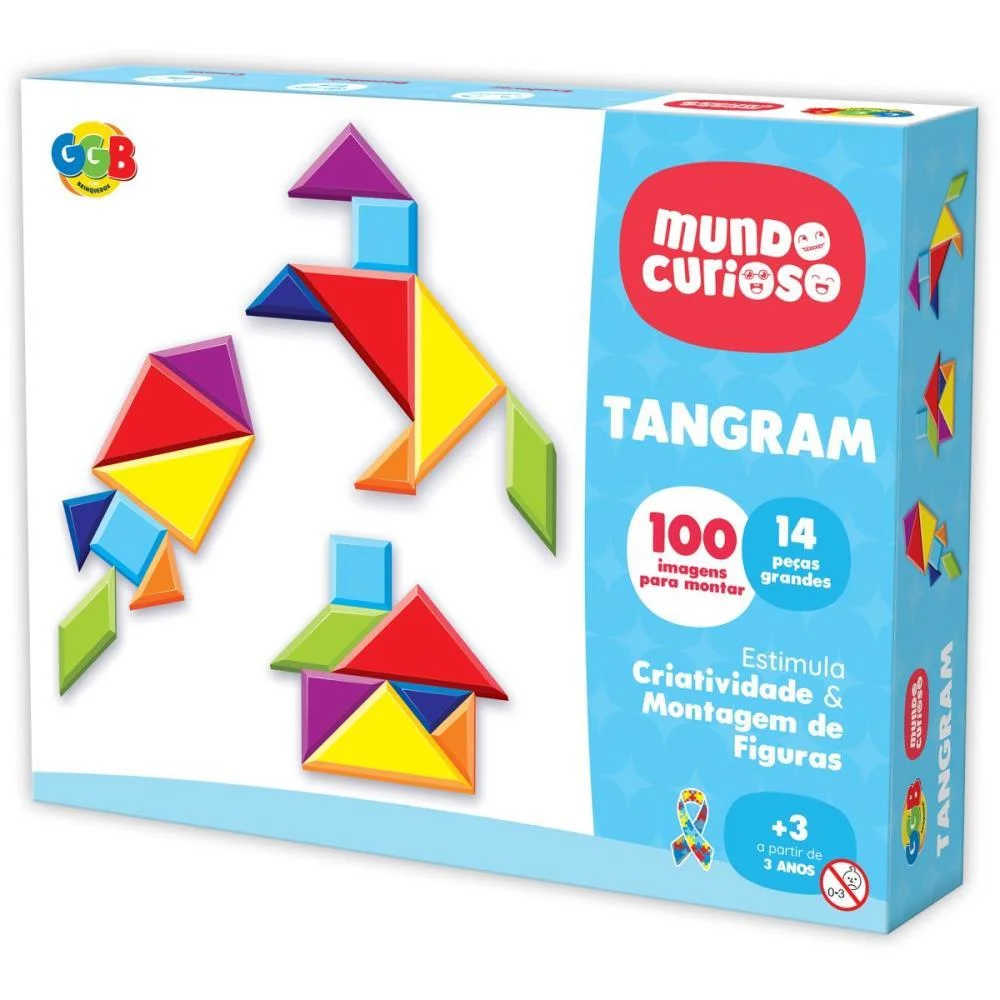 BRINQUEDO PEDAGOGICO TANGRAM 14PCS GGB PLAST (UNIDADE)