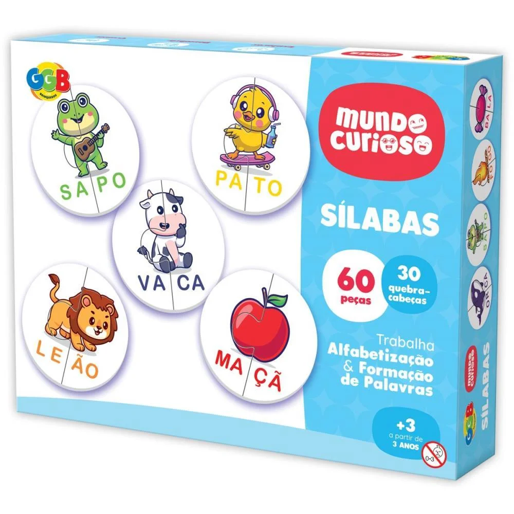 BRINQUEDO PEDAGOGICO SILABAS 60 PCS GGB PLAST (UNIDADE)