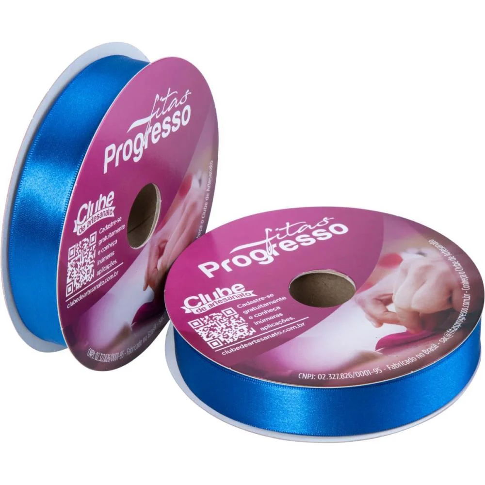 Fita De Cetim 22Mm 50M. Azul Royal 214 Fitas Progresso (Rolo)
