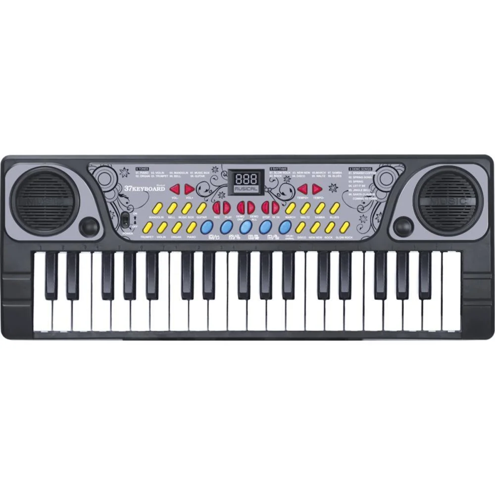 INSTRUMENTO MUSICAL TECLADO COM MICROFONE C/37TECL DM TOYS (UNIDADE)