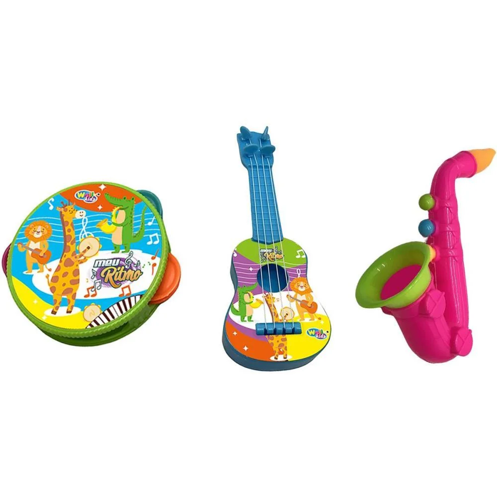 INSTRUMENTO MUSICAL KIT BANDA CAI NA FOLIA 3 PECAS WELLMIX (BLISTER)