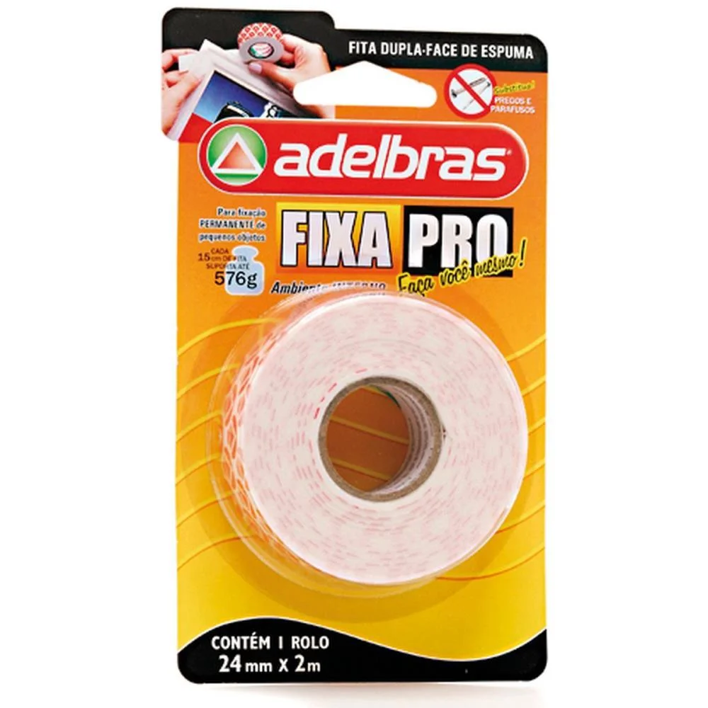 FITA DUPLA FACE FIXA PRO ESPUMA 24MMX2M ADELBRAS (UNIDADE)