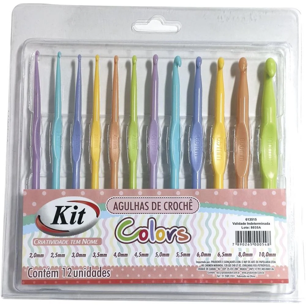AGULHA PARA CROCHE KIT C/12 UNIDADES KIT (BLISTER)