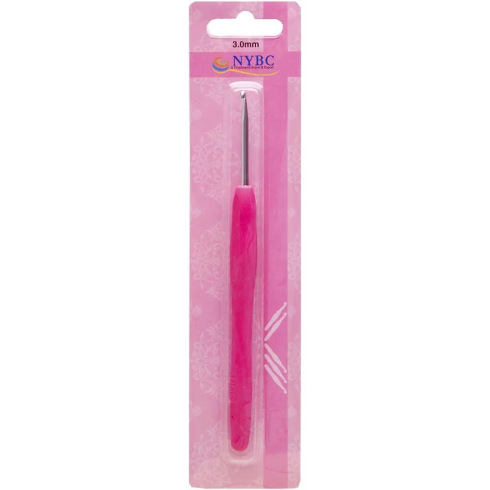 AGULHA PARA CROCHE TAM.3,0MM CABO SILICONE PINK NYBC (BLISTER)