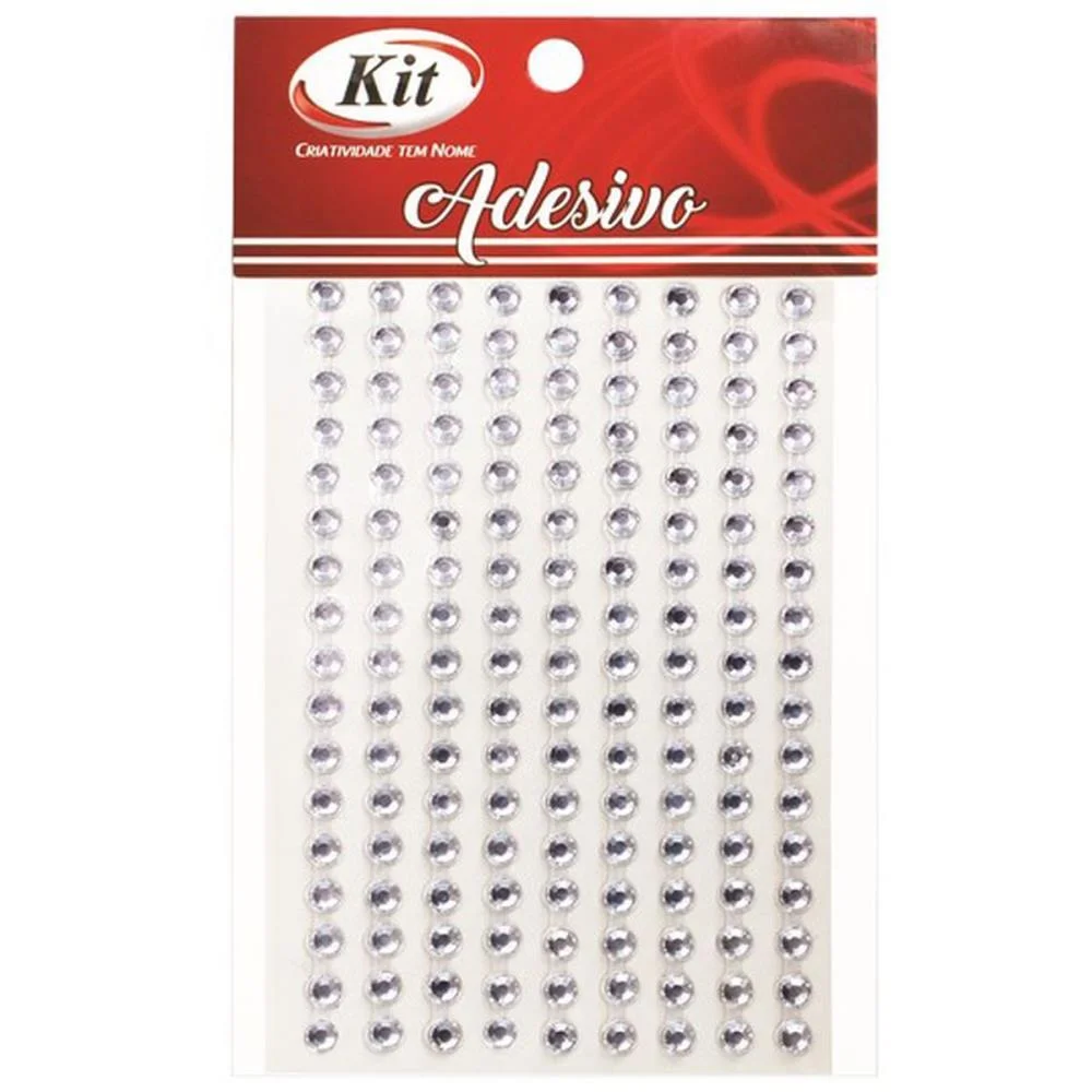 PEDRARIA ADESIVO STRASS 4MM CRISTAL KIT (PCT.C/20)