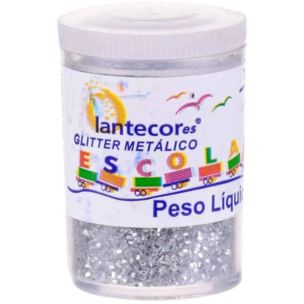 GLITTER PVC PRATA 100G. LANTECOR (POTE)