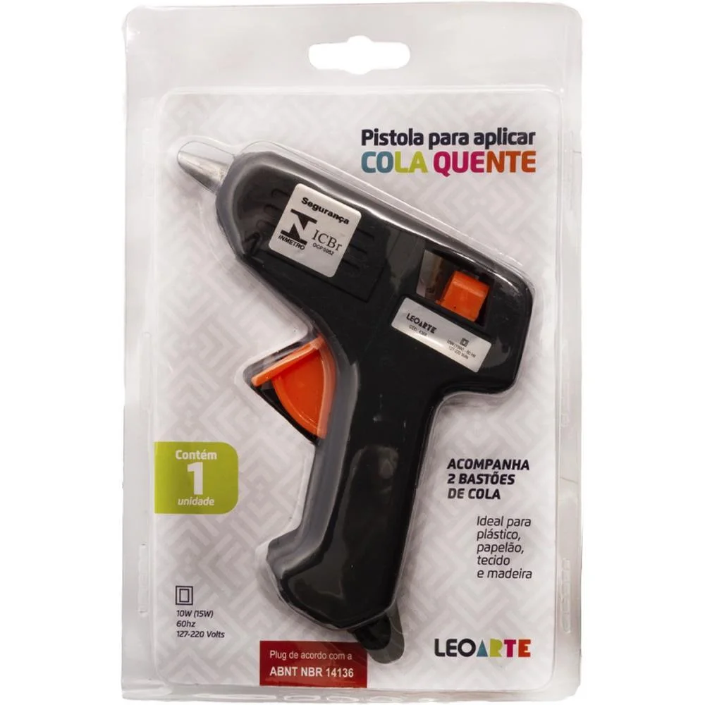 PISTOLA DE COLA QUENTE 10W BIVOLT PEQUENA LEONORA (UNIDADE)