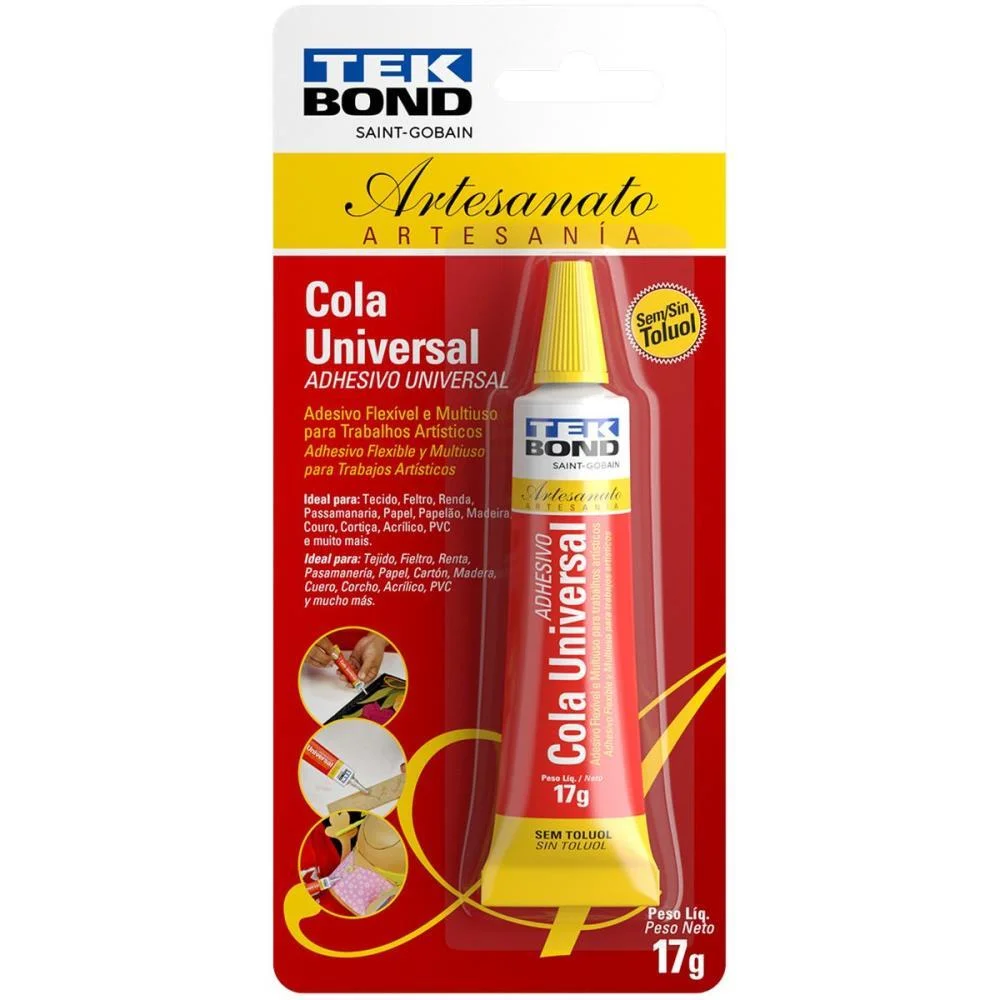COLA PARA ARTESANATO UNIVERSAL 17G TEKBOND (CX.C/12)