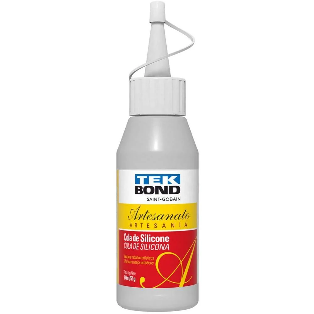 COLA PARA ARTESANATO SILICONE LIQUIDA 51G/60ML. TEKBOND (CX.C/12)