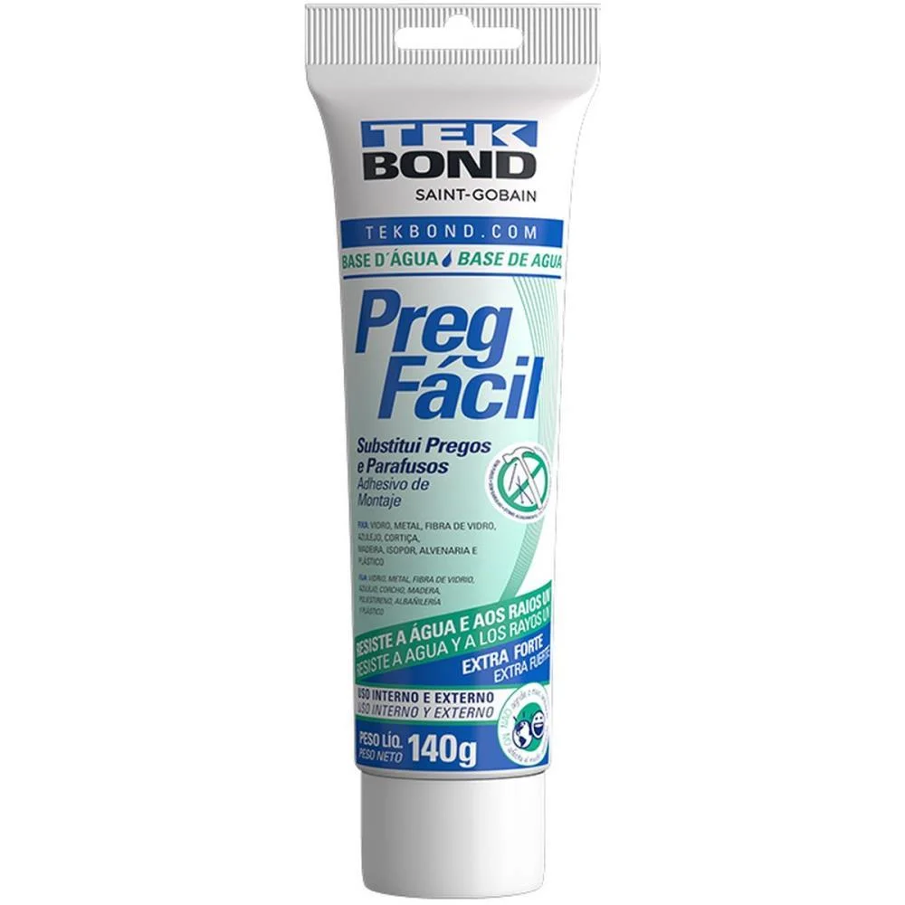 COLA DE ALTA RESISTENCIA PREG FACIL BASE DE AGUA 140G. TEKBOND (UNIDADE)