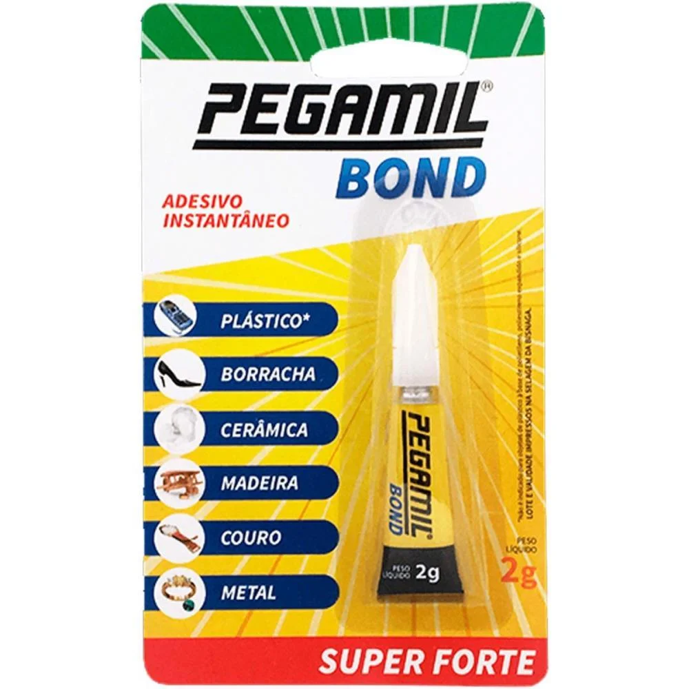COLA ADESIVO INSTANTANEO BOND 2G BLISTER PEGAMIL (CX.C/24)