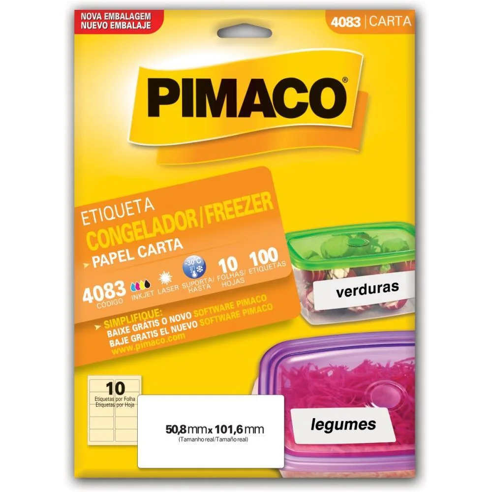 ETIQUETA CARTA 4083 CONG 10 FLS 50,8X101,6 MM PIMACO (CT.C/100)