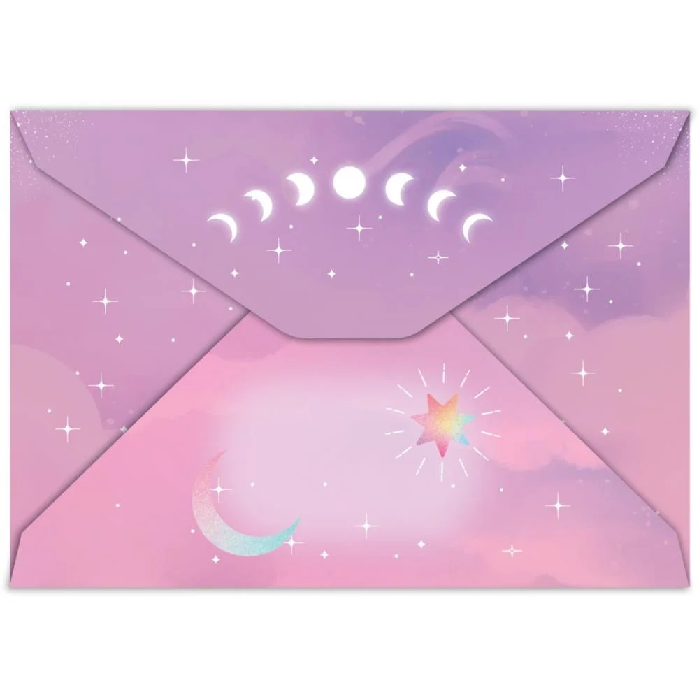 PAPEL DE CARTA DECORADO COSMOS 90G C/ENVELOPE FORONI (CX C/30)