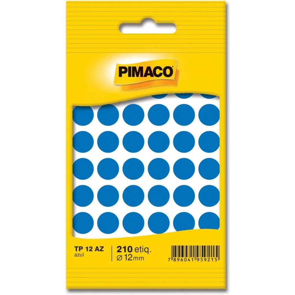 ETIQUETA REDONDA TP-12 AZUL REDONDA 12MM PIMACO (CT.C/210)