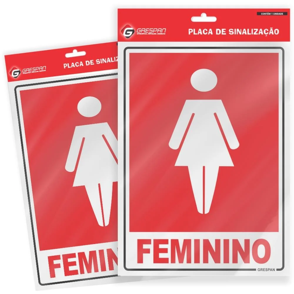 PLACA DE SINALIZACAO FEMININO 15X20CM. GRESPAN (PCT.C/05)